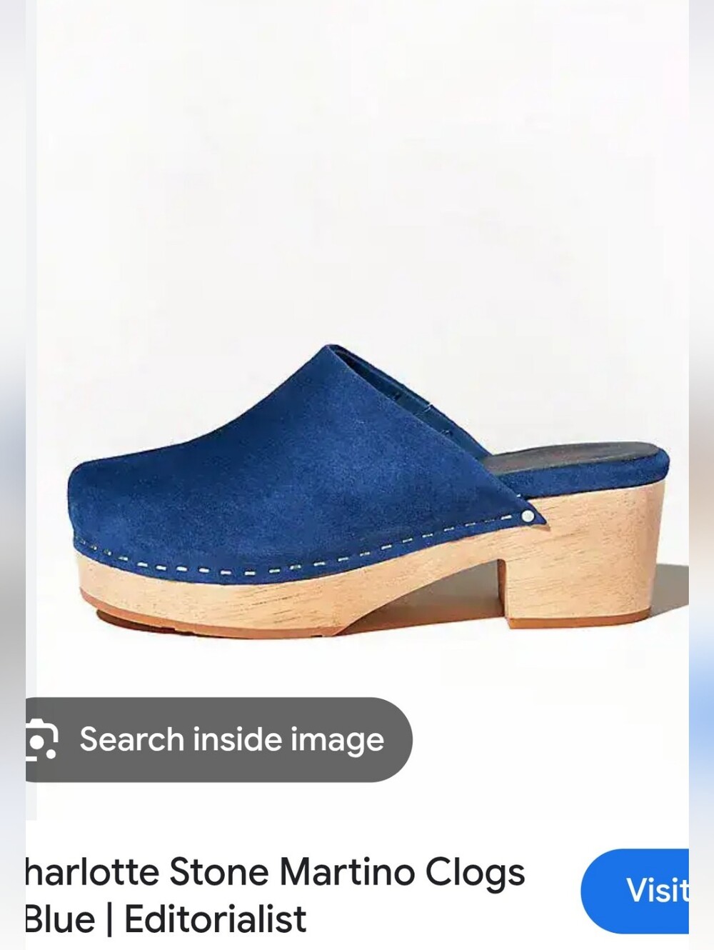 Charlotte Stone Blue Martino Clog SZ 6